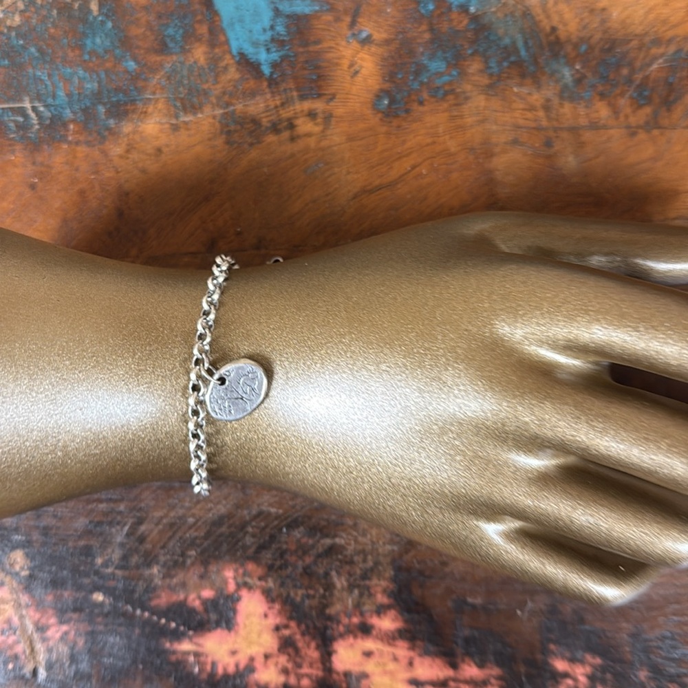 Jes MaHarry chunky silver chain charm bracelet. New in box.